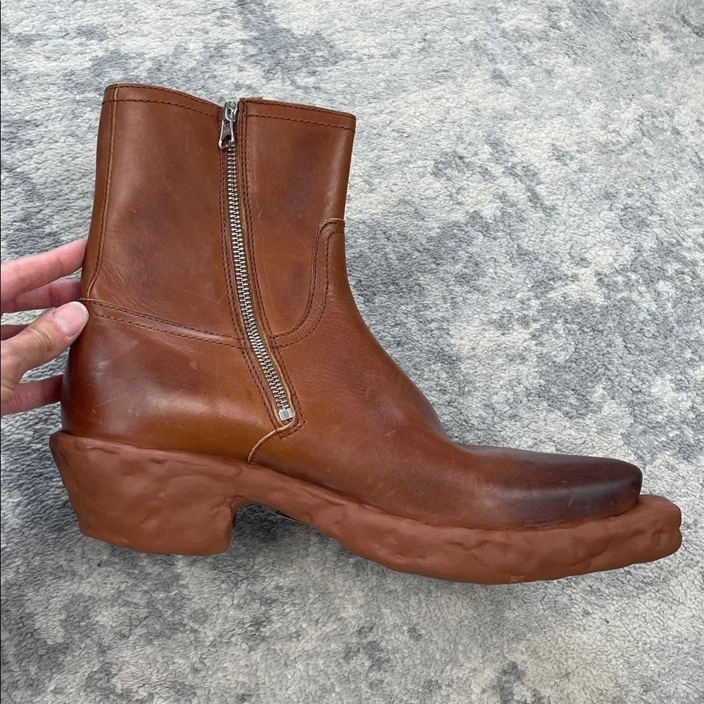 New Camperlab Venga Brown Leather Boots Funky Unique Unisex Sz 41